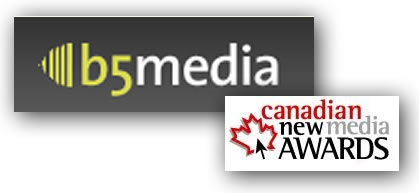 b5media and Canadian New Media Awards logos