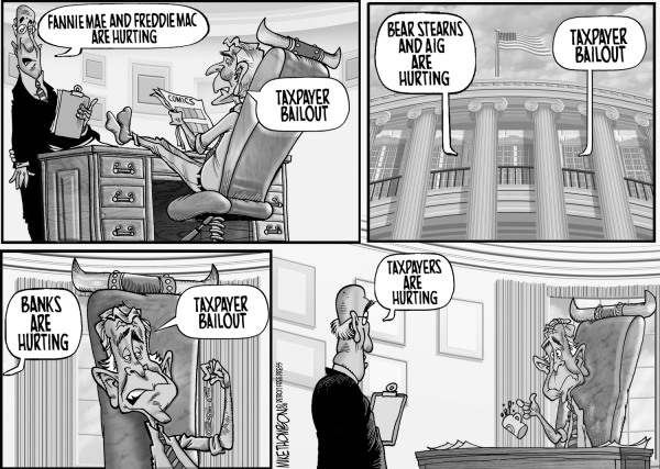 George Bush "Taxpayer bailout" comic