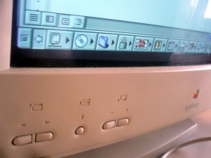 Close-up view of the AppleVision 17" monitor