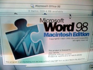 "Microsoft Word 98 Macintosh Edition" splash screen
