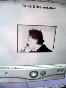 Quicktime player showing the original "Think Different" ad