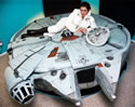 Bed shaped like the Millennium Falcon from 