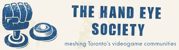 Banner from the Hand Eye Society's blog: "The Hand Eye Society: Meshing Toronto's Videogame Communities"