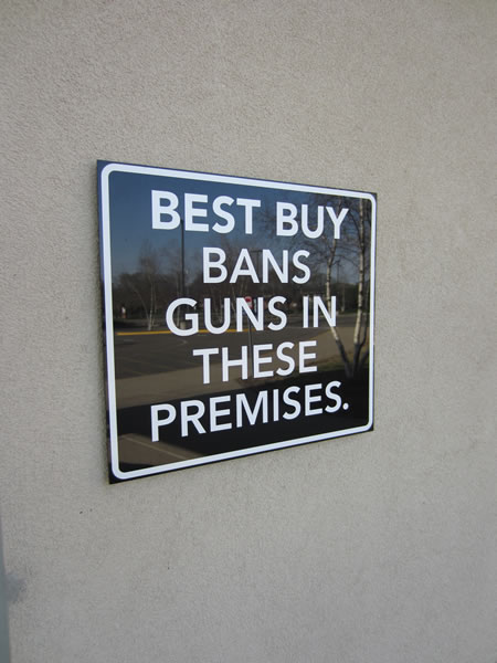 Best buy bans gun in these premises