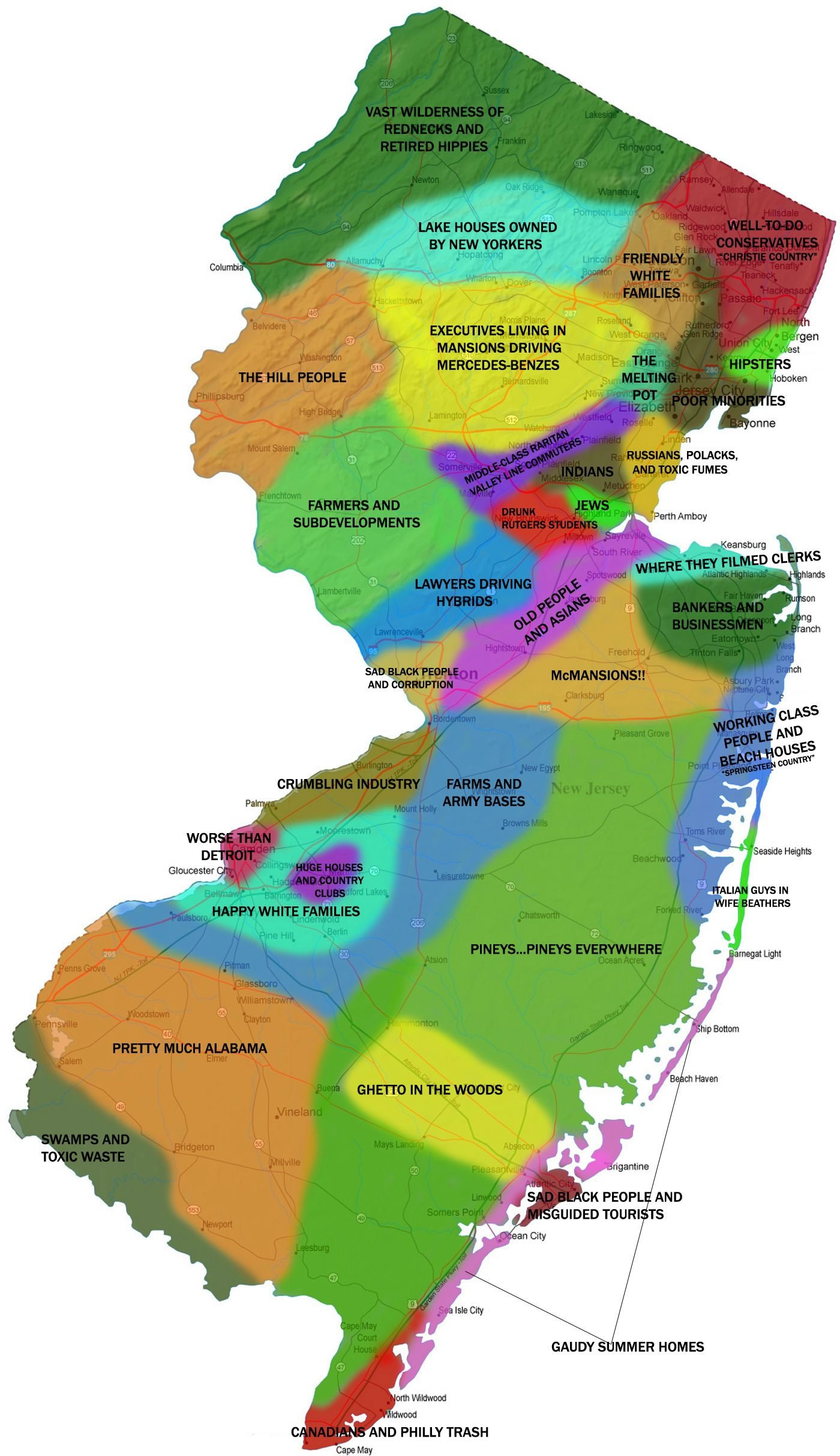 The Annotated Map of New Jersey - The Adventures of Accordion Guy in