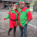 Sara Mercier and Rannie Turingan in elf costumes