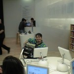 Joey deVilla and Accordion at the Palo Alto Apple Store.