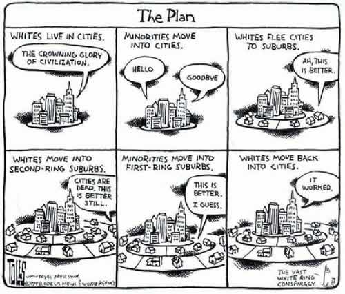 Comic by Toles on gentrification.