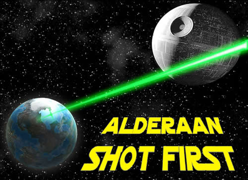 'Alderaan shot first' graphic.