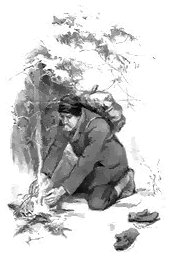 Illustration from 'To Build a Fire'.