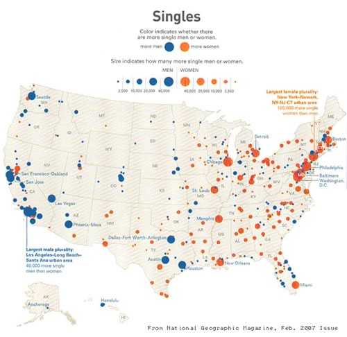 Preview of map showing ratios of single men to women across the US.