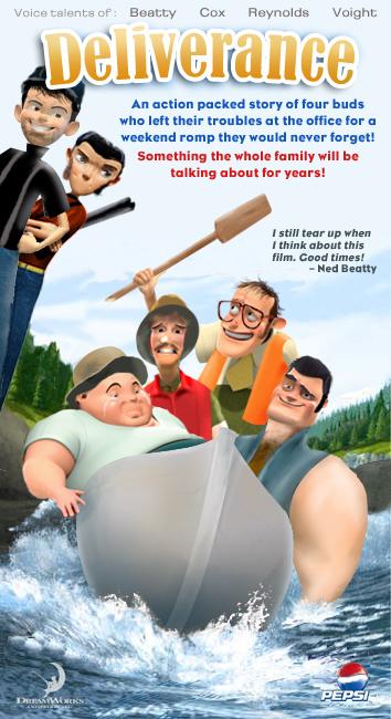 Poster for a hypothetical Dreamworks animated version of “Deliverance”