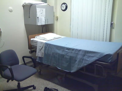 My bed at the sleep lab