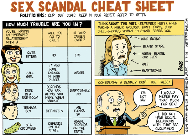 Sex Scandal Cheat Sheet