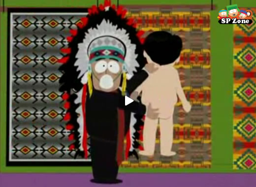 Scene from South Park where the casino’s chief rubs a SARS-infected Chinese person against a blanket