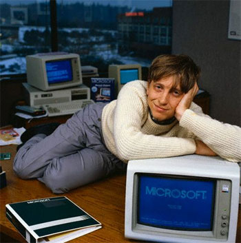 Bill Gates striking a sexy pose