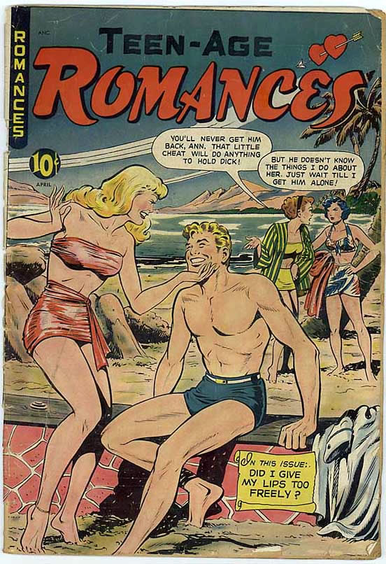 Cover of an old comic book, \"Teenage Romances\"