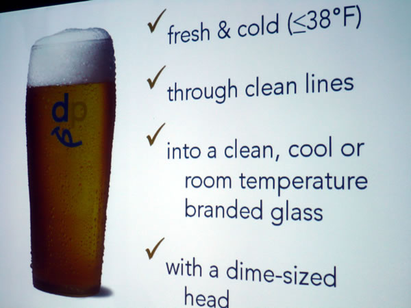 \"How to serve draught beer\" slide