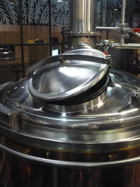 A giant kettle in the Air Canada Centre brewery