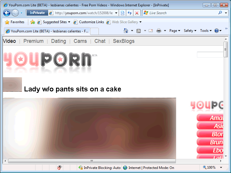 Screen Shot: Blurred-out YouPorn video page