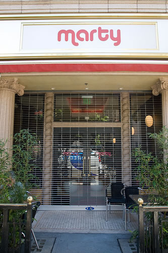 33. Exterior of Marty cafe at Hotel Cecil