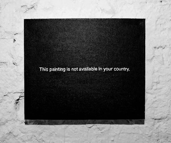 Painting that reads "This painting is not available in your country"