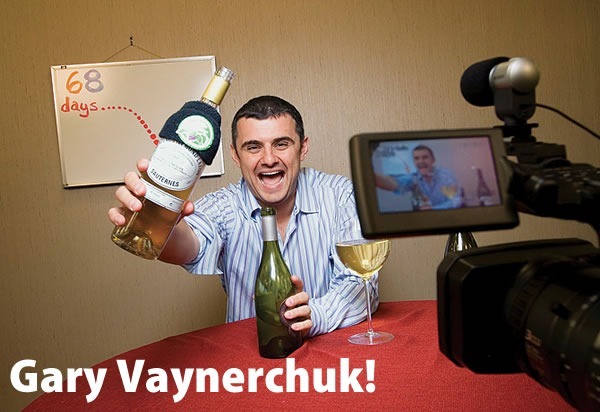 Gary Vaynerchuk!: Gary filming one of his videos, brandishing wine.