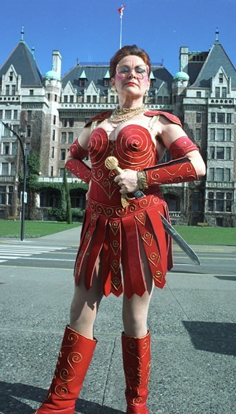 Mary Walsh dressed in her "Marg Princess Warrior" costume