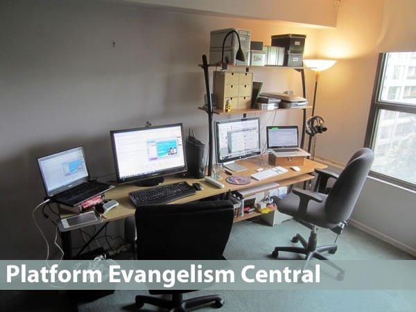 Platform evangelism central: photo of Joey deVilla's home office