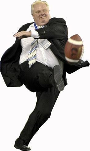rob ford cutout with football