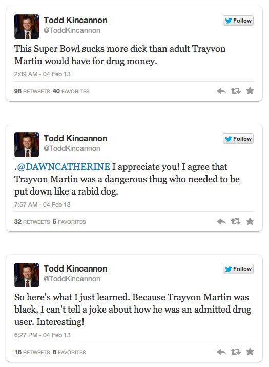 todd kincannons racist tweets