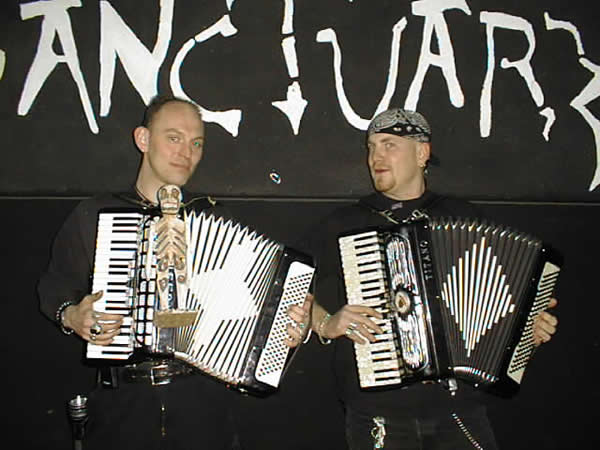 The bouncers with our accordions (closer up).