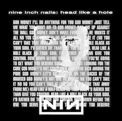 Cover for the CD-single of “Head Like a Hole” by Nine Inch Nails.