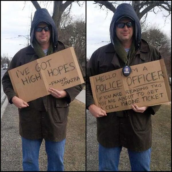 Toronto cops dress up as roadside panhandlers to catch drivers with