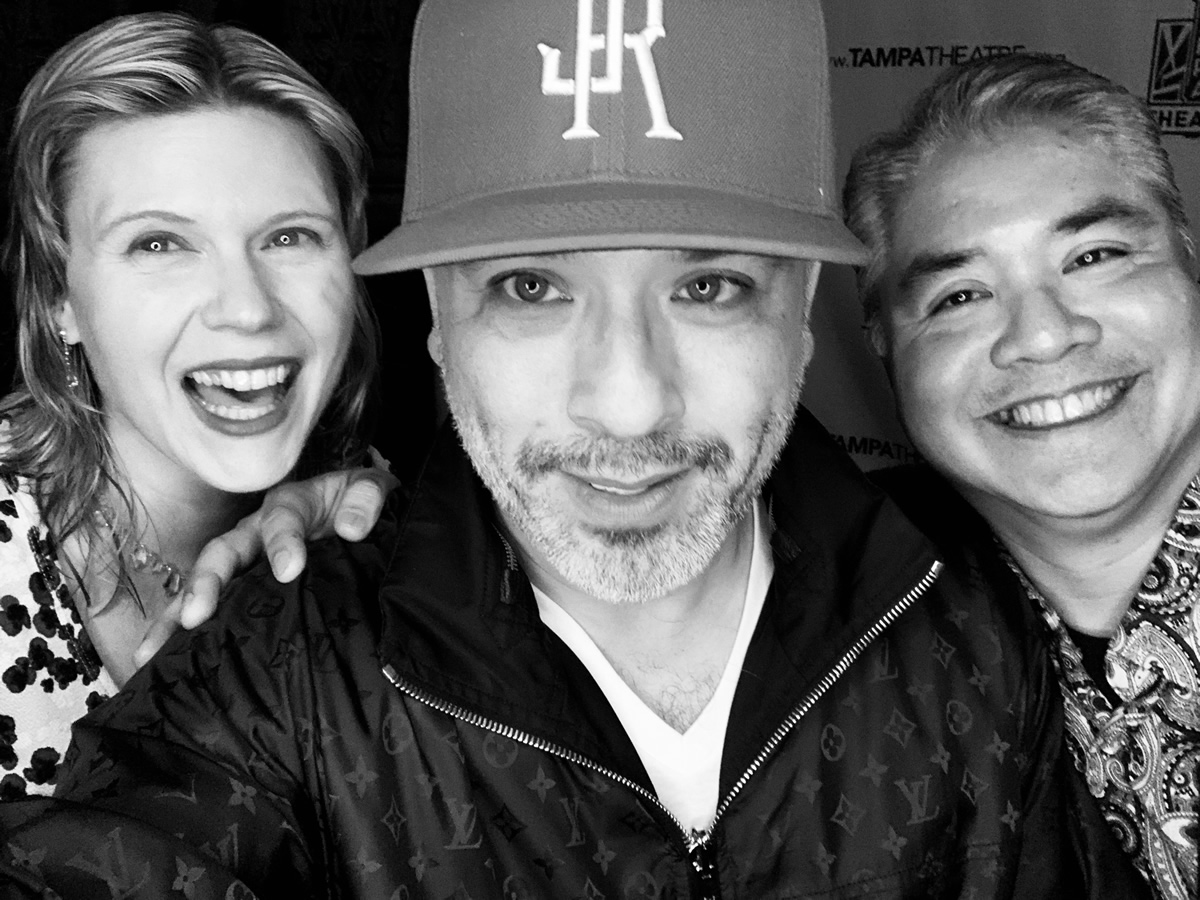 Anitra Pavka, Jo Koy, and Joey deVilla posing for a selfie during Jo Koy’s VIP session.