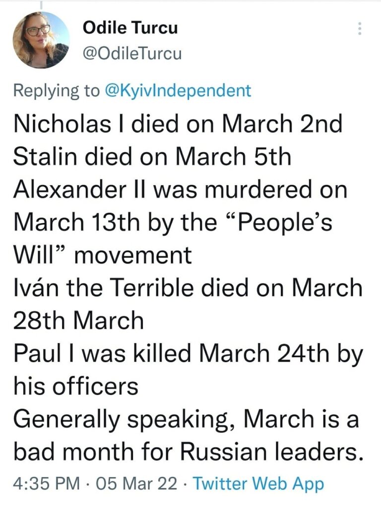 March Is A Bad Month For Russian Leaders or Happy Stalin s Death Day 