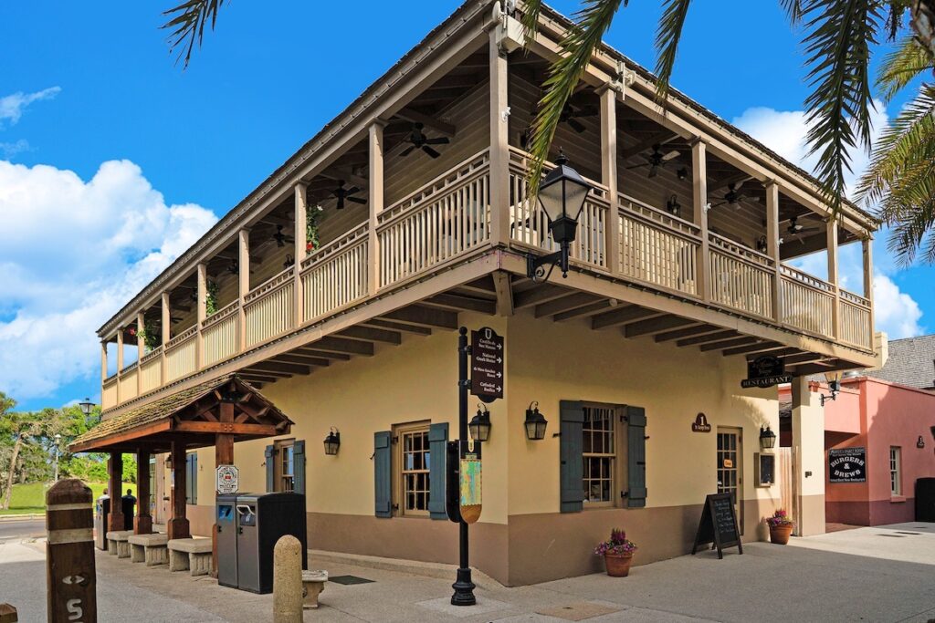 Exterior of Sainte-George restaurant in St. Augustine, Florida.