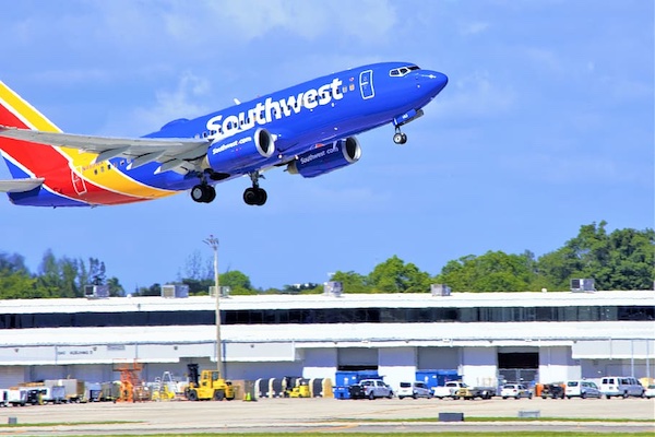 Southwest Airlines jet landing