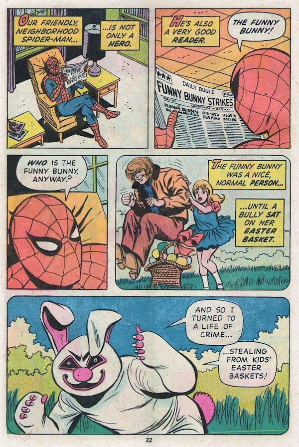Excerpt from comic featuring Spider-Man vs. the Funny Bunny