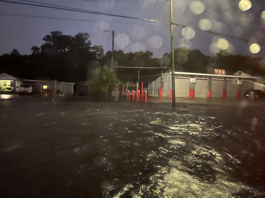 Nebraska Avenue in Tampa, just south of Sligh, flooded