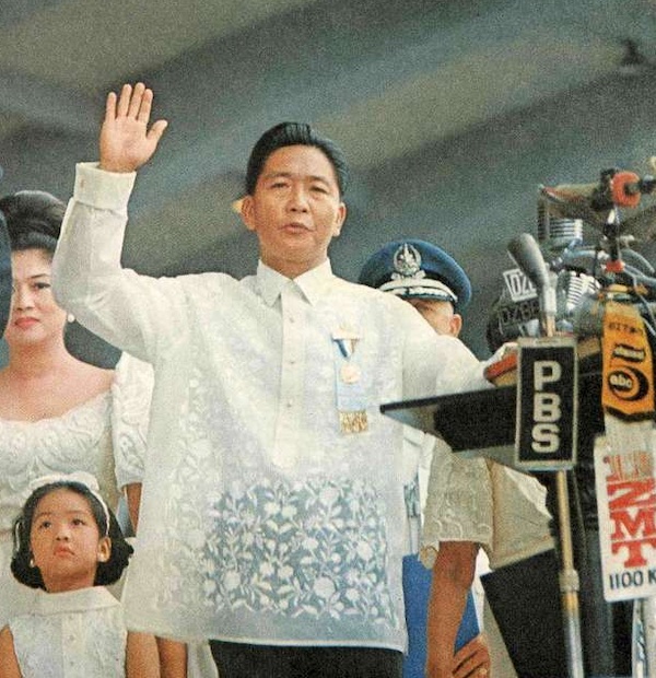 Ferdinand Marcos being sworn in at his second inauguration in 1969