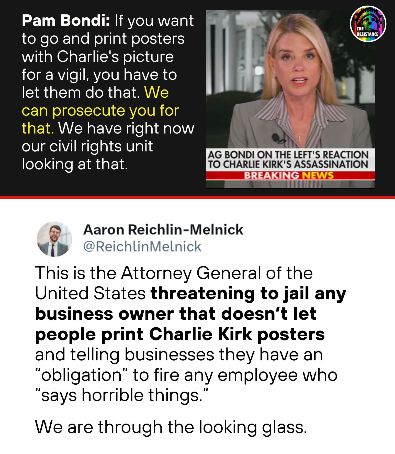 pamp-bondi-on-charlie-kirk-posters