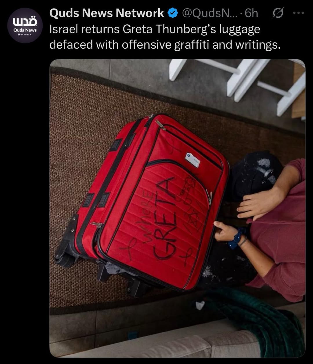 israel-returns-gretas-luggage-defaced