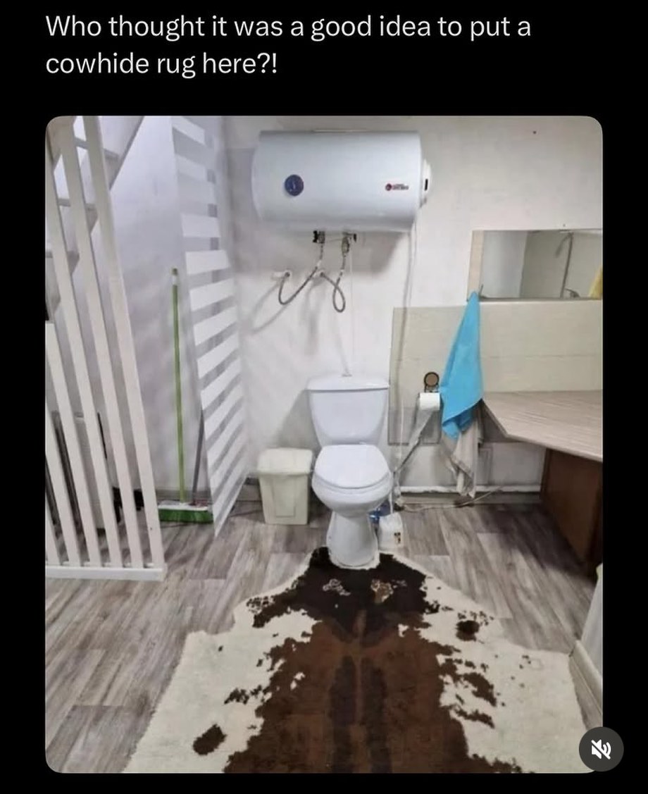 cowhide-rug-in-the-bathroom