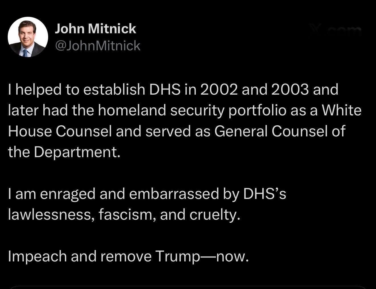 helped-establish-dhs-and-says-impeach-trump-now